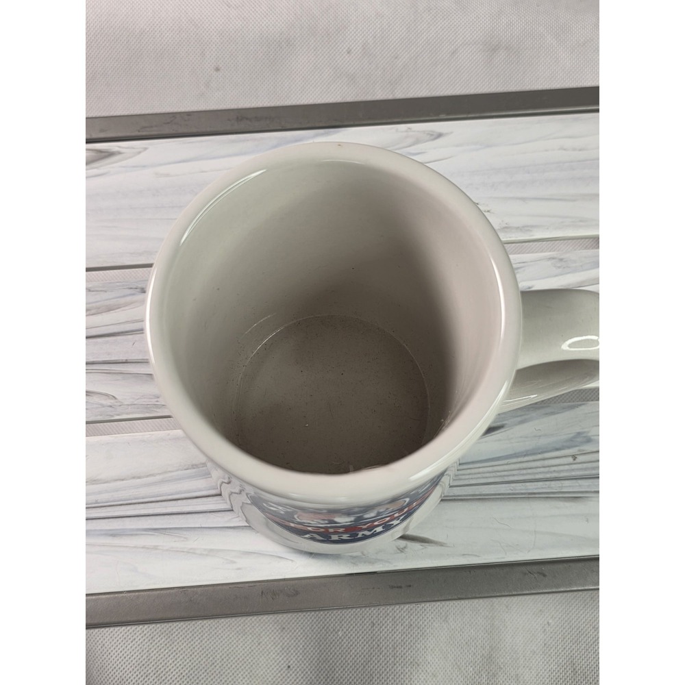 Vtg SALVATION ARMY logo restaurantware chunky ironstone coffee mug doughnut girl - Picture 4 of 5